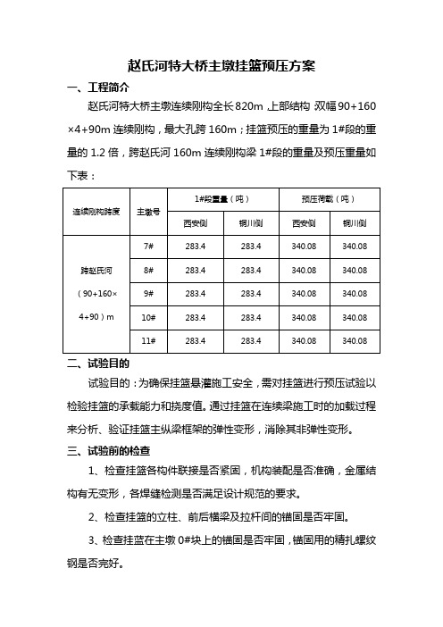 挂篮预压方案