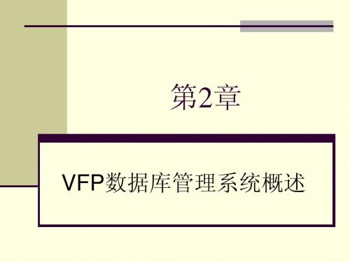 VFP数据库管理系统概述