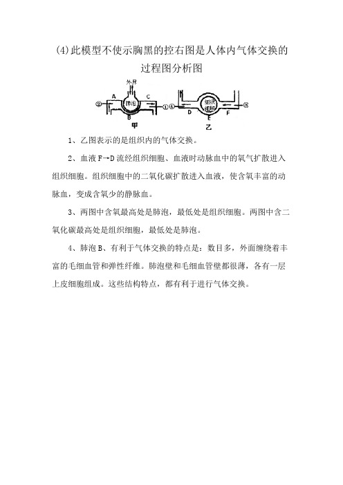 (4)此模型不使示胸黑的控右图是人体内气体交换的过程图分析图