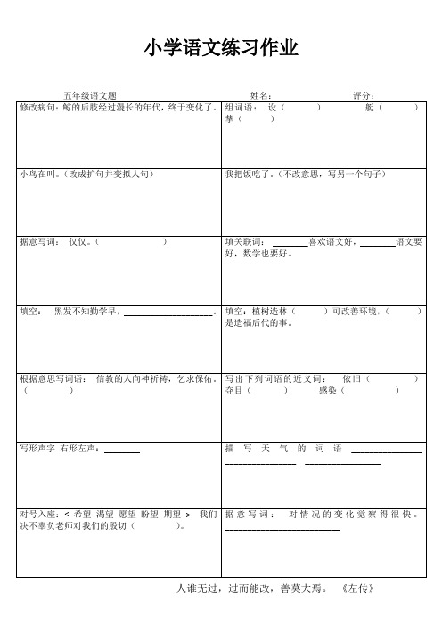 小学五年级语文精题选做III (38)