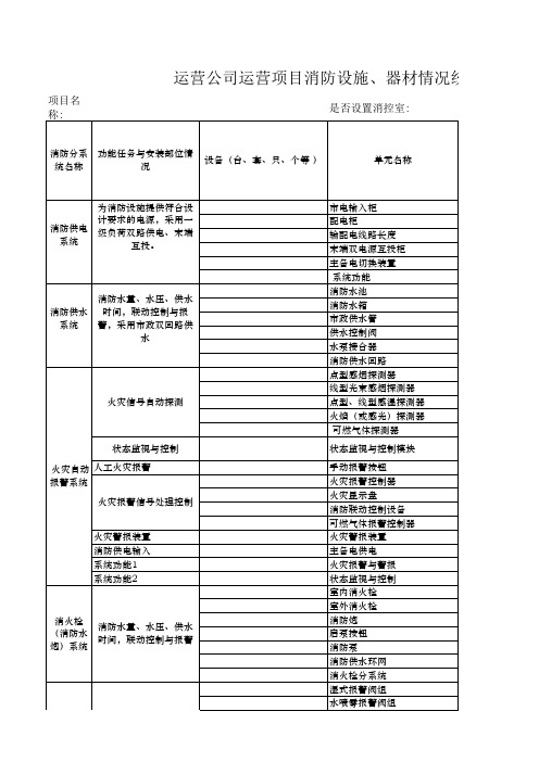 消防设施统计表格