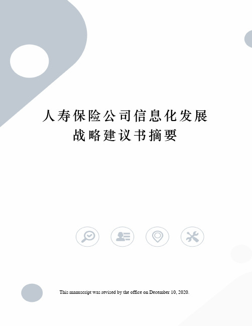 人寿保险公司信息化发展战略建议书摘要