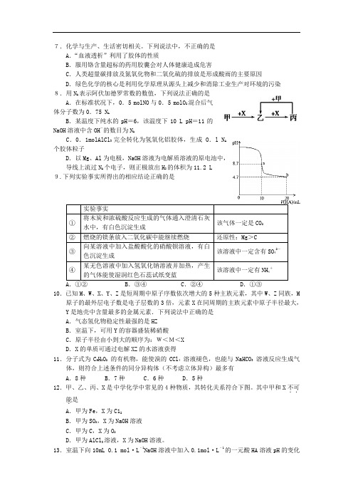 内蒙古赤峰市宁城县2016届高三下学期第四次统一模拟考