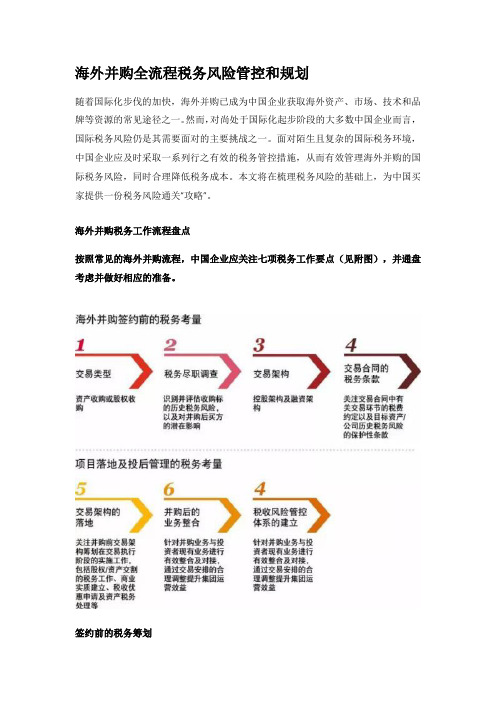 海外并购全流程税务风险管控和规划