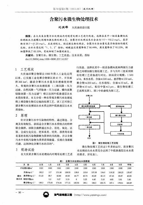 含聚污水微生物处理技术