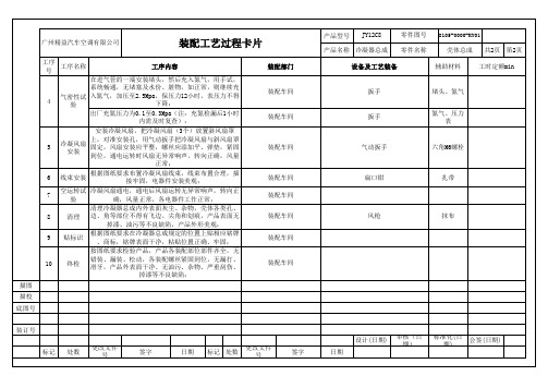 冷凝器装配过程卡