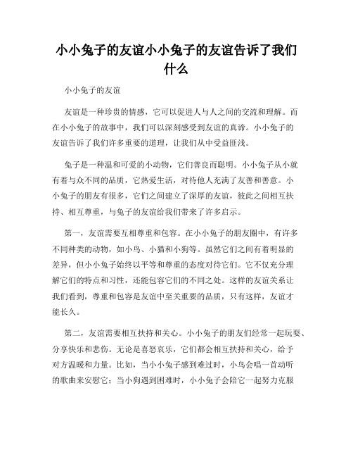 小小兔子的友谊小小兔子的友谊告诉了我们什么