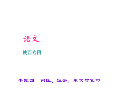 2017中考语文(陕西)总复习积累和运用 第四讲 语段综合 专题四 词性、短语、单句与复句