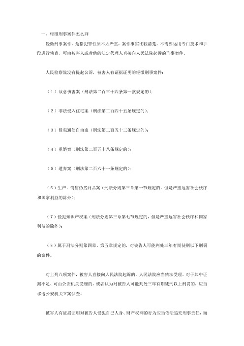 轻微刑事案件怎么判