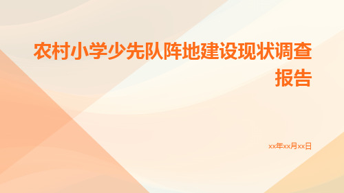 农村小学少先队阵地建设现状调查报告