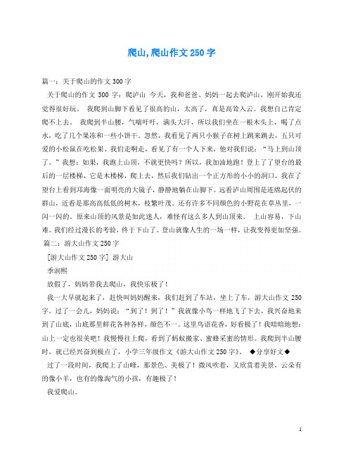 爬山,爬山作文250字