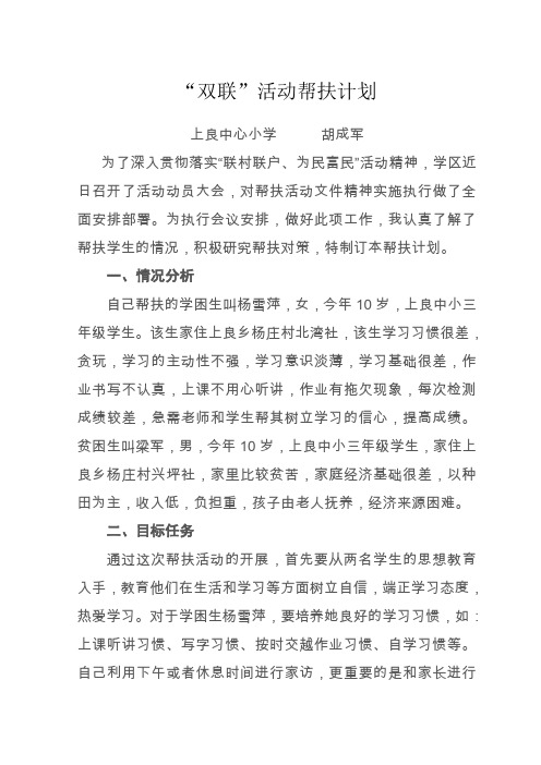 双联活动帮扶计划