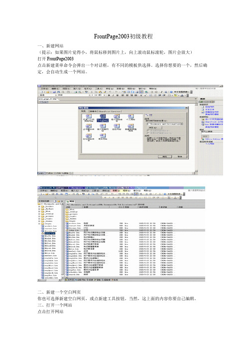 frontpage使用教程(可编辑修改word版)