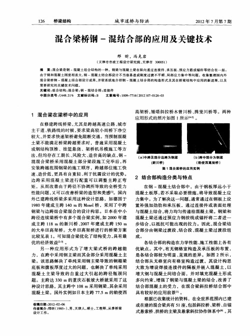 混合梁桥钢-混结合部的应用及关键技术