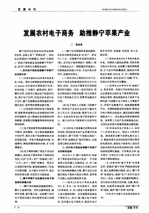 发展农村电子商务 助推静宁苹果产业