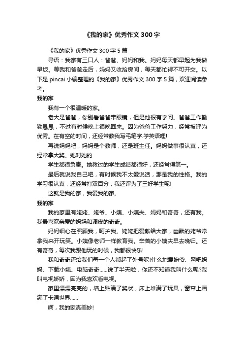 《我的家》优秀作文300字