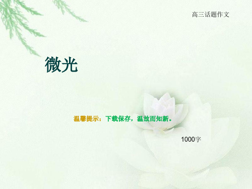 高三话题作文《微光》1000字