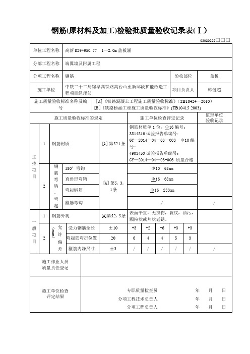 检验批质量验收记录表【范本模板】