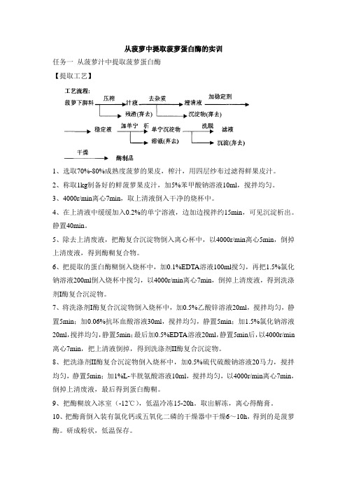 从菠萝中提取菠萝蛋白酶的实训