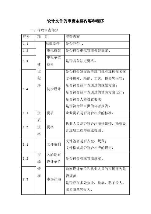 设计文件的审查主要内容和程序