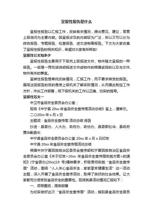 呈报性报告是什么