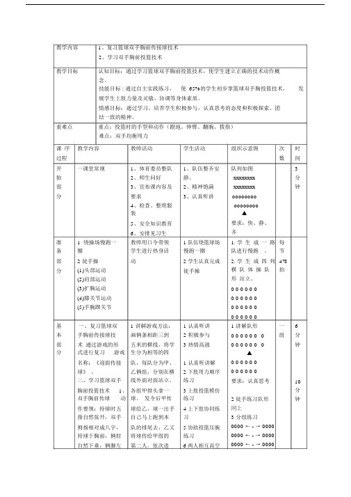 (完整版)双手胸前投篮教案.doc