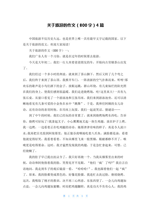 关于旅游的作文（800字）4篇