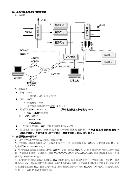 基站电源系统及常用参数设置