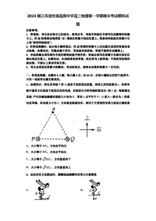 2024届江苏省包场高级中学高三物理第一学期期末考试模拟试题含解析