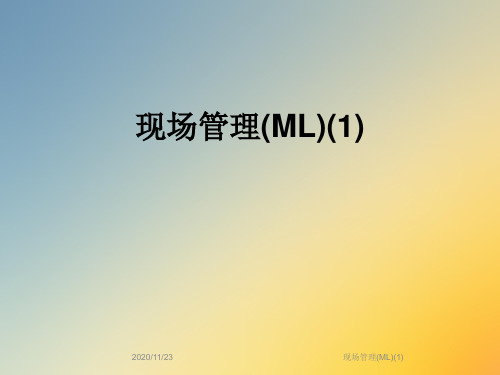 现场管理(ML)(1)