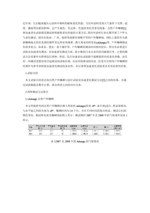 近年来,人们越来越关心涂料中颜料的耐候老化性能。当室外