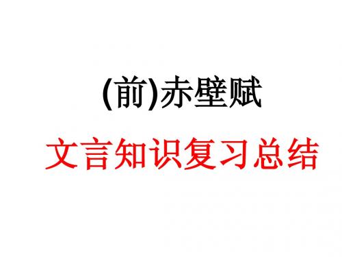 赤壁赋(前)文言知识整理y