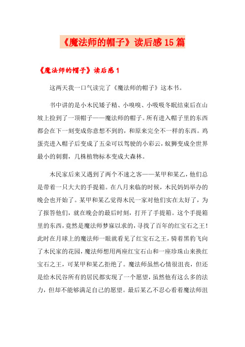 《魔法师的帽子》读后感15篇