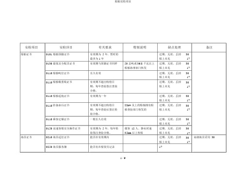 船舶安检项目