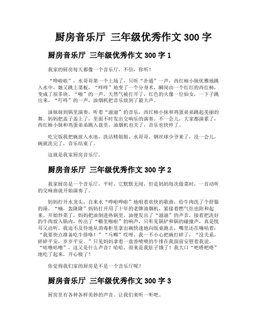 厨房音乐厅三年级优秀作文300字