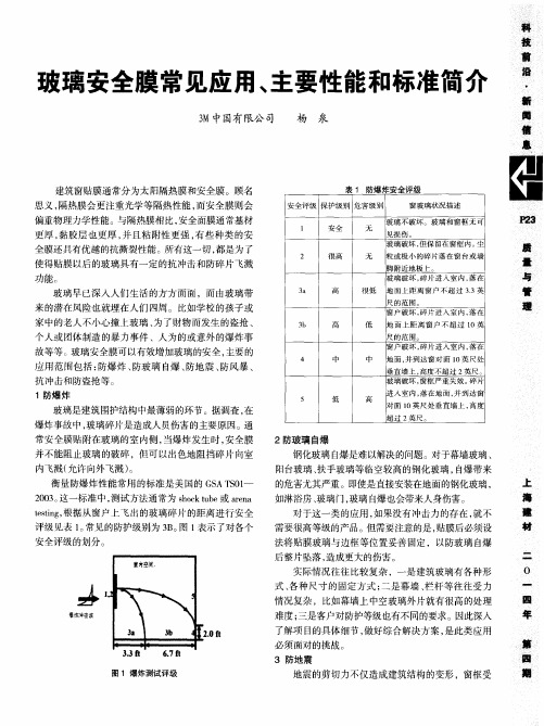 玻璃安全膜常见应用、主要性能和标准简介