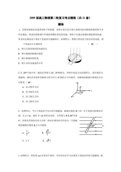 2009届高三物理第二轮复习考点精炼(共11套)