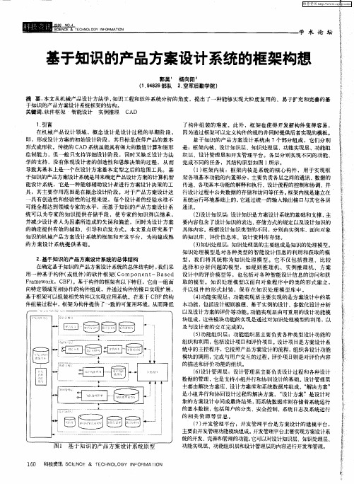 基于知识的产品方案设计系统的框架构想