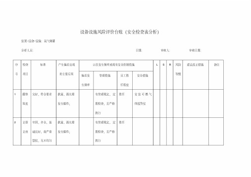 双体系设备设施SCLLSR评价记录