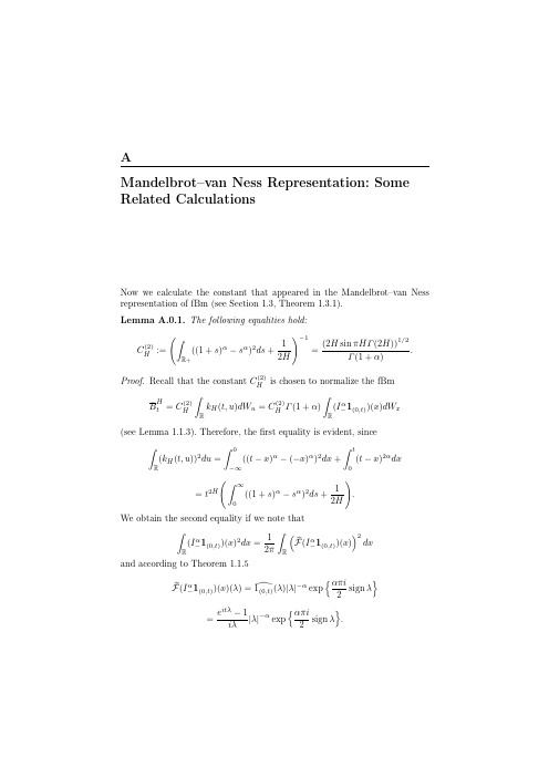 stochastic calculus for fractional brownian motion and related processes附录