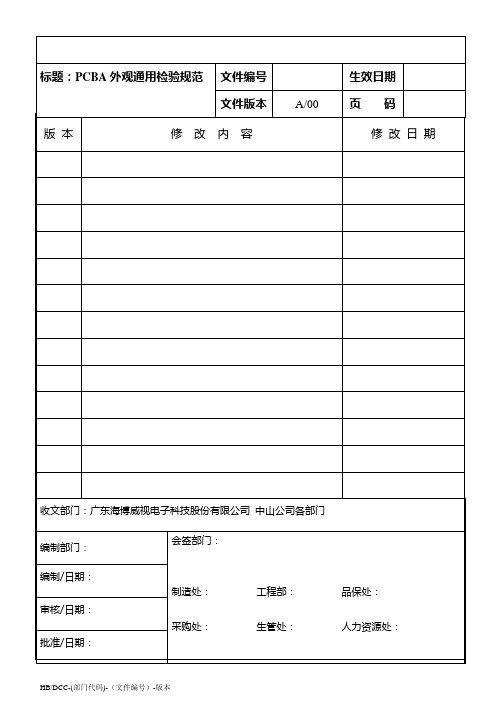 PCBA(SMT)外观检验判定标准1