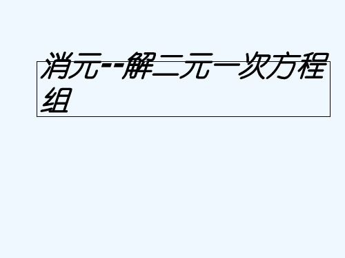 人教版消元-解二元一次方程组