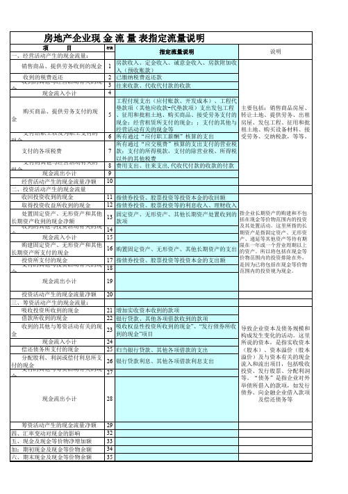 房地产企业现金流量项目指定指南