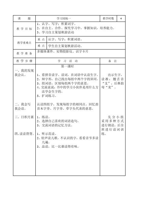 二年级语文园地一