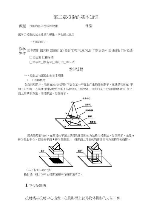 机械制图电子教案第二章投影的基本知识(中职教育).docx