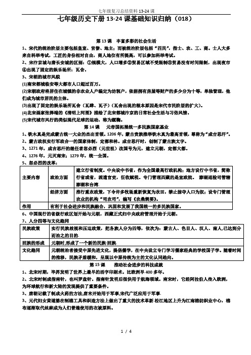 七年级复习总结资料13-24课