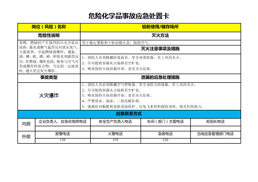 镁-危险化学品事故应急处置卡