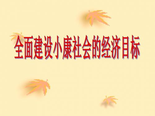 政治：4.10.1《全面建设小康社会的经济目标》课件(必修1)