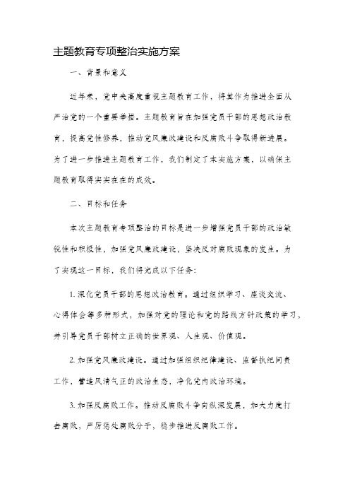 主题教育专项整治实施方案