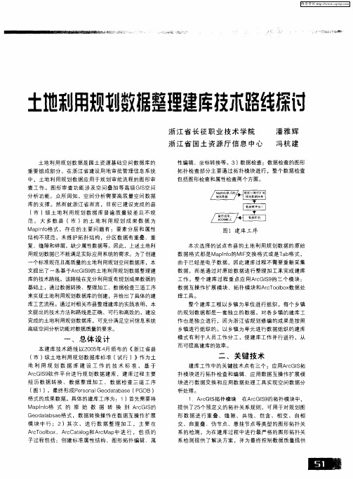 土地利用规划数据整理建库技术路线探讨